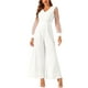 thumbnail image 2 of INSPIRAR CHIC Mono de Mujer Cuello en V Manga Larga Pierna Ancha Rompers de Fiesta XS Blanco, 2 of 6