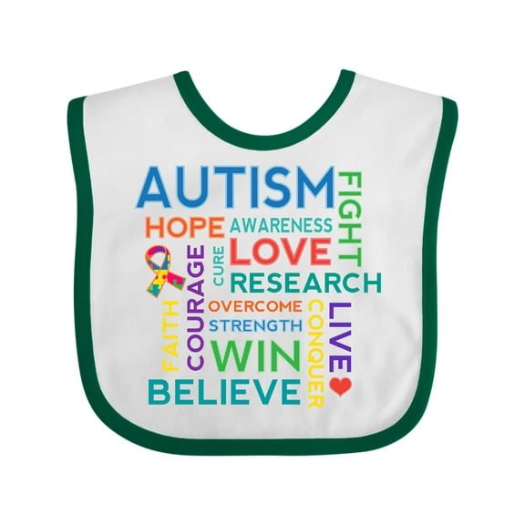 Inktastic Autism Support Slogan Boys or Girls Baby Bib