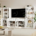 thumbnail image 4 of RichYa 4-Piece TV Stand for TVs up to 60”,Entertainment Center with Bookshelves for TVs,TV Stand Cabinets with 2 Drawers for Living Room,White, 4 of 9