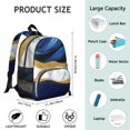 thumbnail image 6 of Blue Gold Marble Backpack Backpack for School,Cute School Bag,Schoolbag with Adjustable Shoulder Straps & Padded Back,13.8"x11.4"x6", 6 of 6