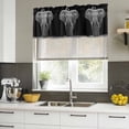 thumbnail image 4 of Elephant Bird Curtain Valances for Windows, Kitchen Valance Window Treatments Panel 2 Pack, Modern Pastoral Animal Black Grey Rod Pocket Short Curtains for Bathroom Bedroom 42 x 12 Inch, 4 of 8