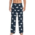 thumbnail image 2 of Picia Cartoon Swan Mens Soft Woven Cotton Elastic Waistband Sleep Pajama Pant Lounge Sleep Pant With Pockets And Drawstring-Small, 2 of 9