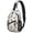Yorkshire Terrier and Lavender White, variant on Pug and Dog Paw Print Blue Pattern Sling Backpack, Unisex Cycling Crossbody Bag with Side Mesh Pockets, Earphone Hole Port Gift Ideas for Hiking Cycling Walking