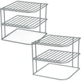 thumbnail image 1 of DecorRack 2 Kitchen Corner Shelves Organizer 3-Tier, Silver (2 Pack), 1 of 3