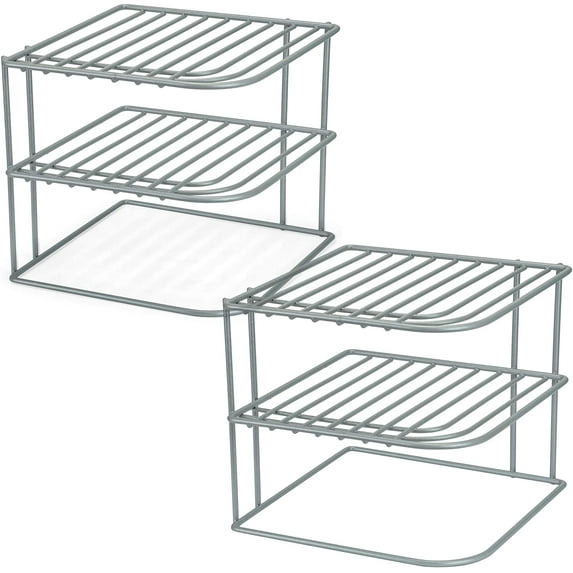 DecorRack 2 Kitchen Corner Shelves Organizer 3-Tier, Silver (2 Pack)