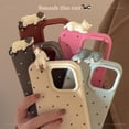 thumbnail image 2 of Cute three-dimensional lying cat suitable for iphone16 mobile phone case apple 15promax simple polka dot 13 soft 14, 2 of 9