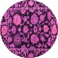 thumbnail image 1 of Ahgly Company Indoor Round Oriental Pink Traditional Area Rugs, 5' Round, 1 of 4