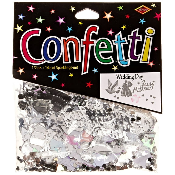 Beistle Wedding Themed Cutout Plastic Confetti, 1 Pack, Multicolored