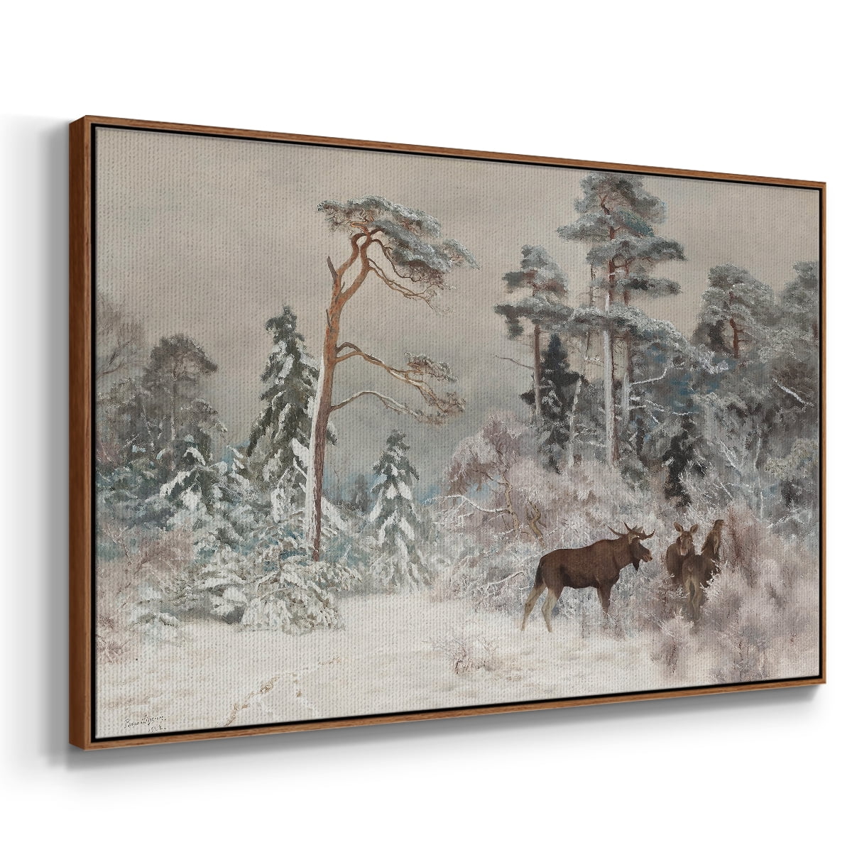 Vintage Landscape-CCLXXIII By Wexford Home Framed in Walnut Wood Gallery Wrapped Canvas 27 in. x 41 in.