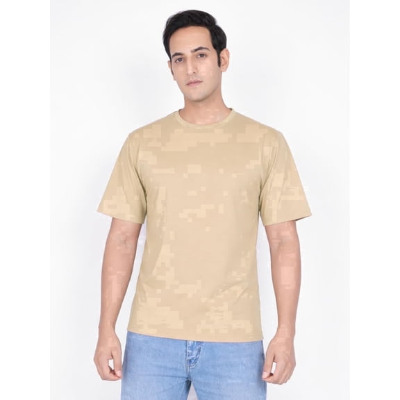 Qure Vintage Men's Solid Cotton Crew Neck T-Shirt, Regular Fit, Short Sleeve Casual Everyday Tee