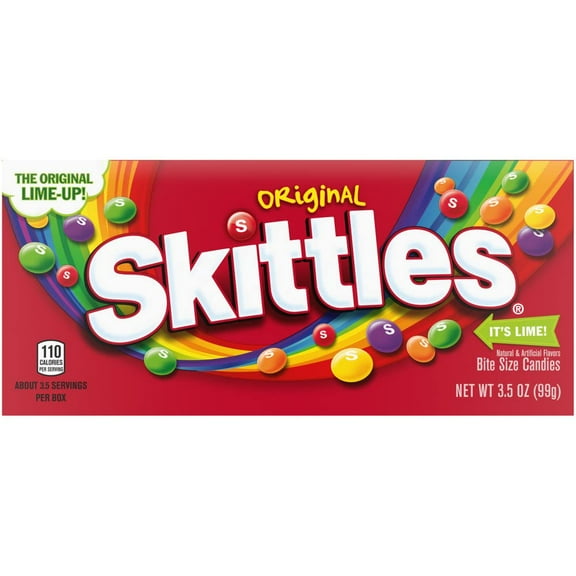 SKITTLES Original Chewy Candy Theater Box, 3.5 oz Box, (Pack of 2)