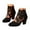Black, variant on Oyedens Dress Boots for Women Summer Fall Lace Pointed Toe Ankle Booties Block High Heels Short Boots