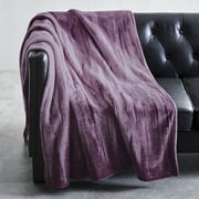 Better Homes & Gardens Oversized Throw Blanket, 50" x 70", Purple