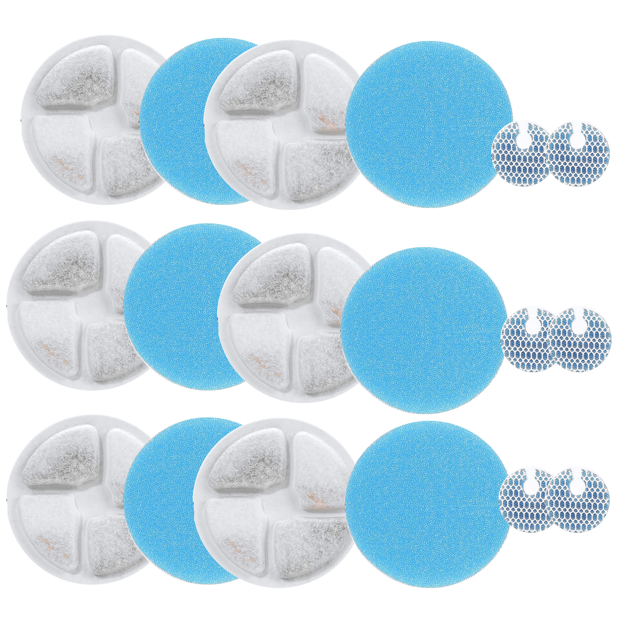 Qzbhct Pet Replacement Sponge Filters for Round 2L/67oz Stainless Steel Automatic Cat Water Fountain Foam Filter Dog Drinking(8 Set)
