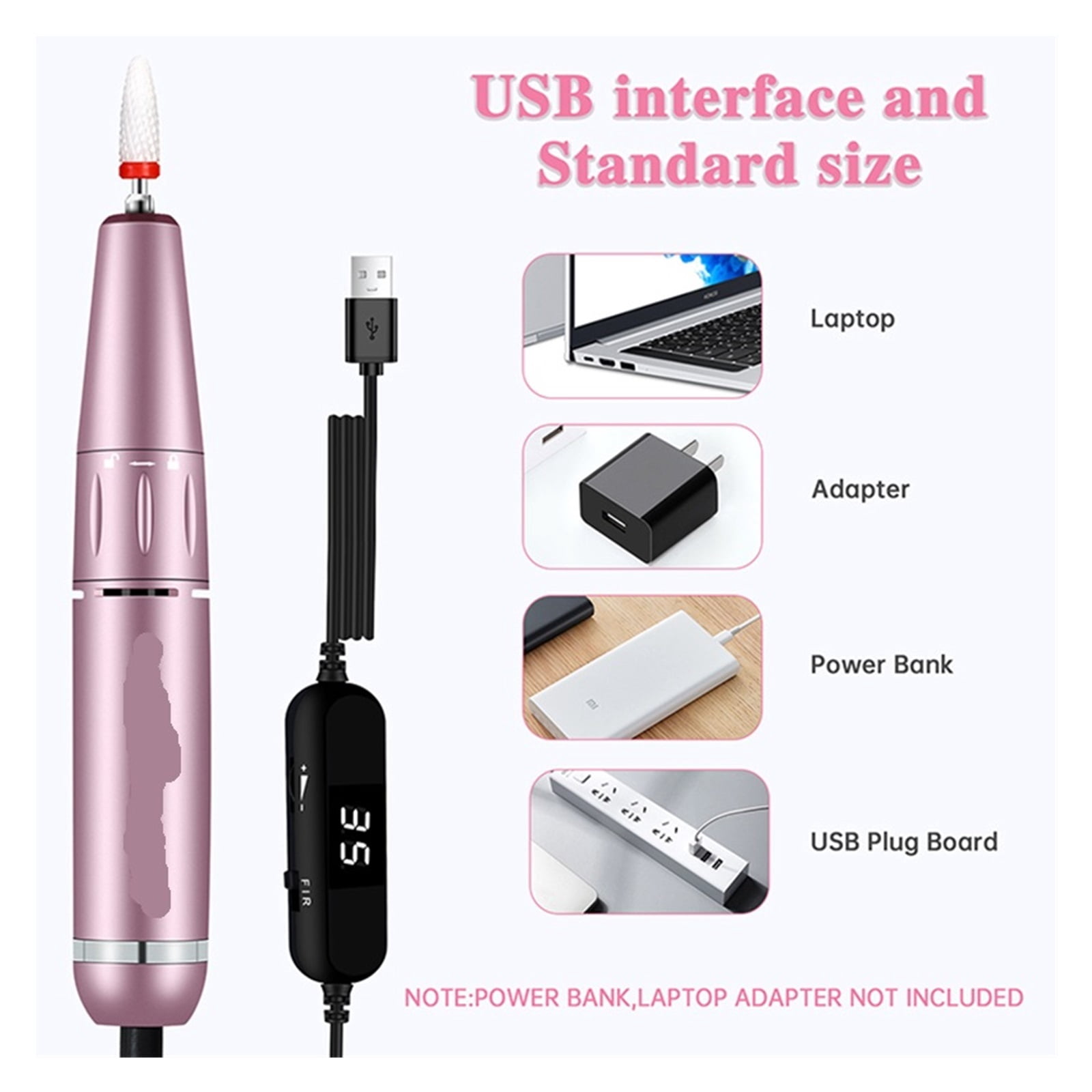 35000RPM Electric Manicure Machine USB Nail Drill For Acrylic Nail Gel Polish Professional E-file Milling Nail Files Salon Tool