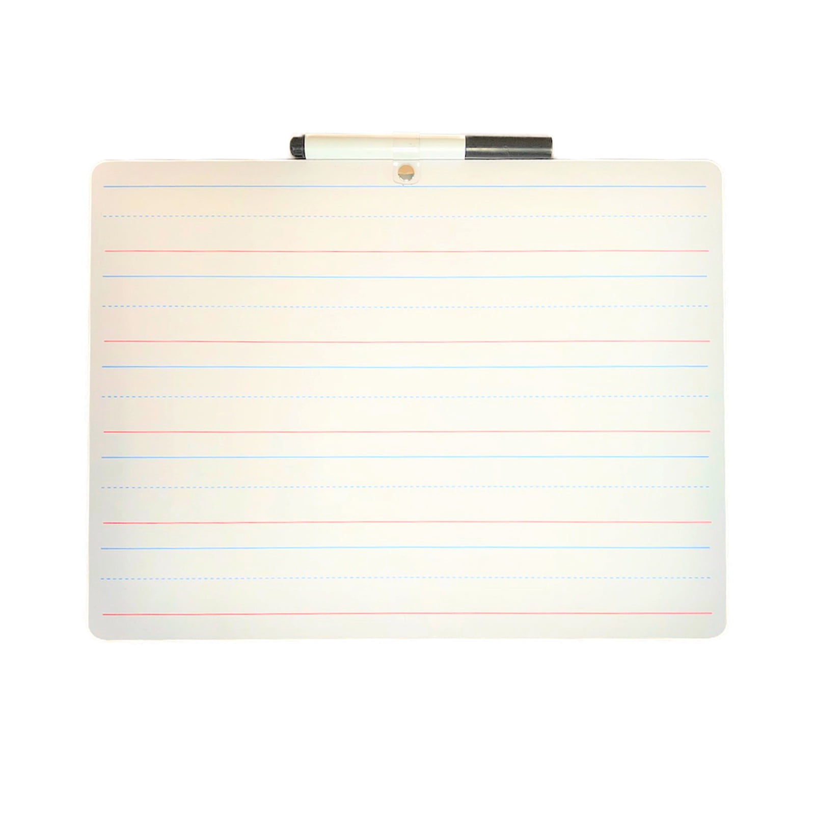Flipside Products Two-Sided Primary Ruled/Blank Dry Erase Board with Attached Marker, 9" x 12", Pack of 3