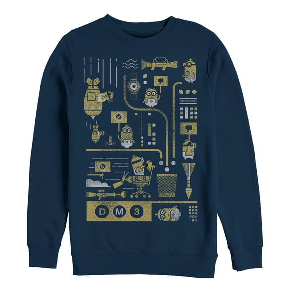 Men's Despicable Me 3 Minion Lab Work  Sweatshirt Navy Blue 2X Large
