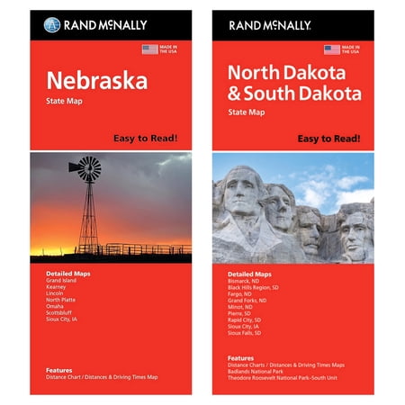 Rand McNally State Maps: Nebraska and North Dakota/South Dakota (2 Maps)