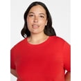 thumbnail image 4 of Terra & Sky Women's Plus Size Crewneck Tee with Short Sleeves, Sizes 0X-5X, 4 of 5