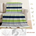 thumbnail image 5 of Green Gray Striped Blanket Soft Cozy Warm Throw Blanket for Couch, Plush Fuzzy Flannel Fleece Blankets for Sofa, Farmhouse Stripes Modern Abstract Art Bed Blankets Lightweight Gifts for Men, 50"x80", 5 of 9
