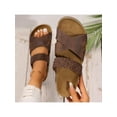 thumbnail image 4 of Women Solid Color Sandals Beach Slippers Braided Thick Bottom Casual, 4 of 6