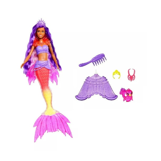 Barbie Sirena Brooklyn Con Aletas Intercambiables Malubero Muñeca Barbie Sirena