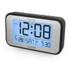 Sharp Large LCD Brushed Metal Clock