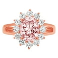 thumbnail image 7 of Halo Engagement Ring for Women - 2.72ct Simulated Pink Diamond in 14K Rose Gold Promise Ring, 7 of 7