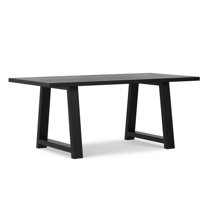Simpli Home Whitley 72 inch Wide Solid Mango Farmhouse Dining Table in Black