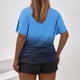 thumbnail image 5 of Tops Cortos para Mujeres, Cintura Plisada Cuello Redondo Tamaño Grande Camiseta de Manga Corta Top Casual Hecha de Estante de Imitación, Camisetas Casuales de Mujer, 5 of 6