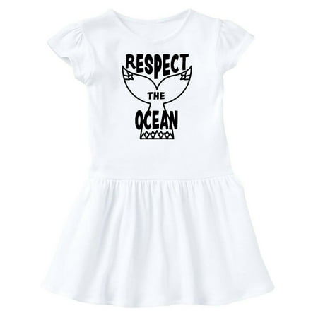 

Inktastic Respect The Ocean with Whale Tail Gift Baby Girl Dress