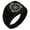 Black, variant on Stainless Steel Aegishjalmur Awe & Terror Helm Viking Rune Chevron Pattern Biker Style Polished Ring
