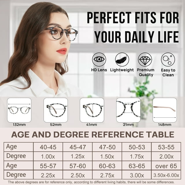 OCCI CHIARI Lightweight Designer Acetate Frame Stylish Reading Glasses for Women with Acrylic Clear Lens (Black,3.0)