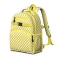 thumbnail image 2 of Yellow Checkerboard Backpack for School,Cute School Bag,Schoolbag with Adjustable Shoulder Straps & Padded Back,15.25"x11.5"x5.25", 2 of 6