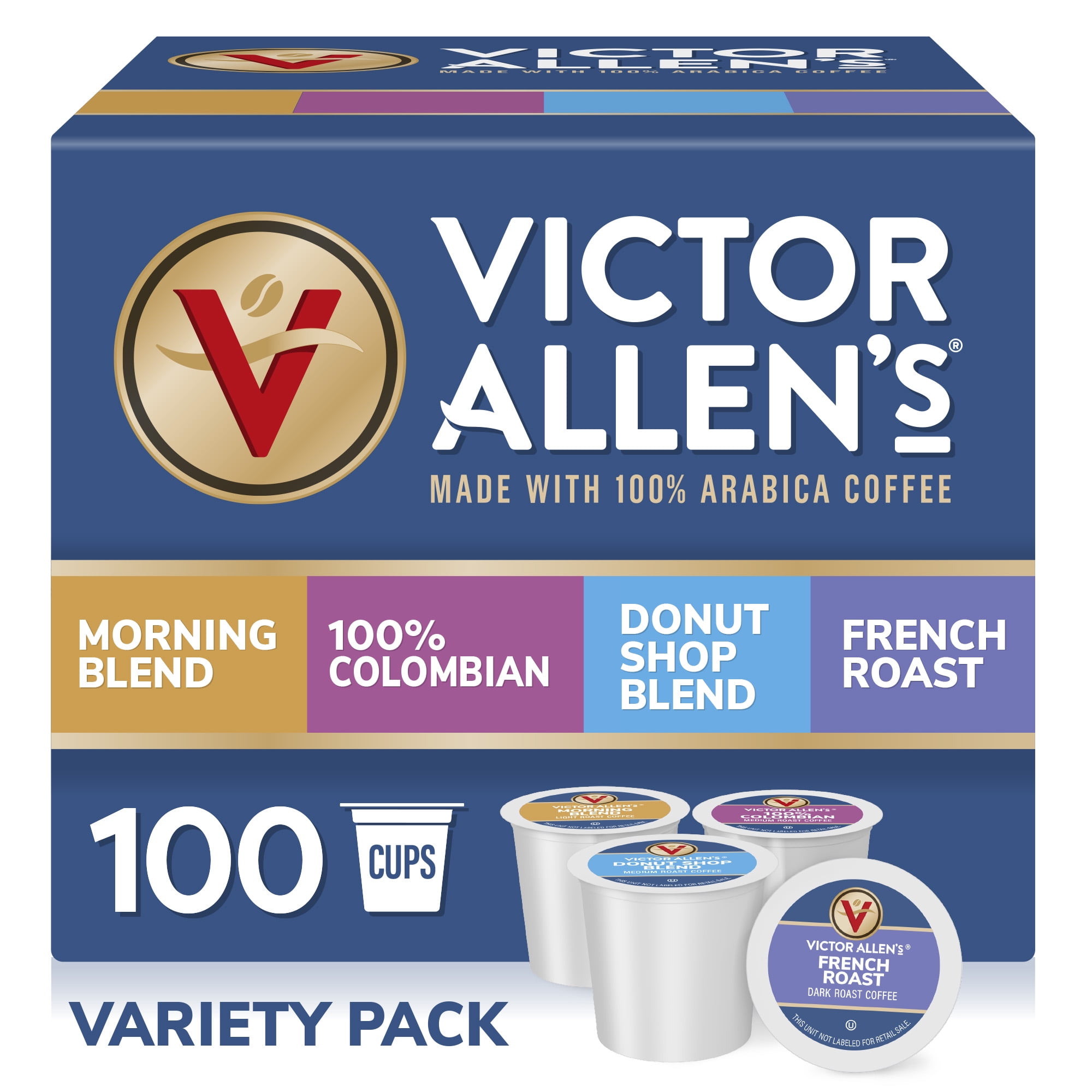 Victor Allen's Coffee Variety Pack, 42 Single Serve Pods, Light