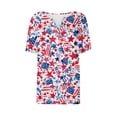 thumbnail image 5 of ZQUUVOU 4Th Of July Shirts Women's T-Shirt Button Henley V Neck Short Sleeve Print Stars And Stripes Tops White (2XL), 5 of 5