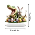 thumbnail image 3 of DefiDgd Easter Colorful Eggs Table Standing Sign,2D Acrylic Desktop Ornament,Crocodile Decor Accessories for Living Room Holiday Party Home Office(D), 3 of 6