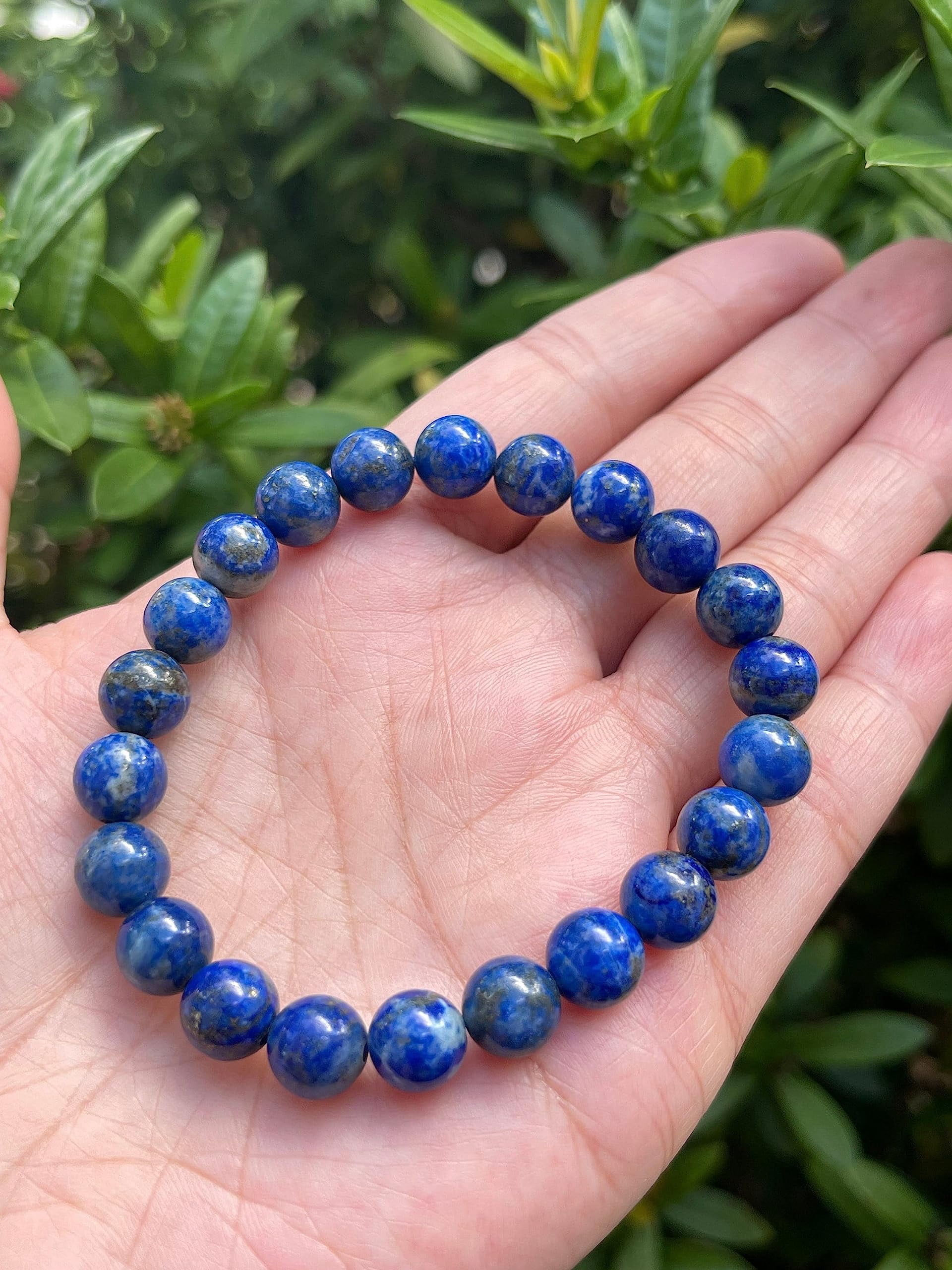 Lapis Lazuli Crystal Bead Bracelet 8mm, Wholesale Genuine Lapis Lazuli Stretch Gemstone Bracelet, Gift for Men & Women (2)