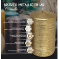 thumbnail image 6 of Hyoola, 2.4 x 4 Unscented Antique Gold Brushed Metallic Rustic Pillar Candles, Paraffin Wax with Cotton Wicks, 6-Pack, 6 of 8