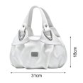 thumbnail image 4 of Printed Tote Bag Flower Pattern Multi Pockets Large Capacity Faux Leather Shoulder Bag for Party Gathering Wedding Banquet, 4 of 11