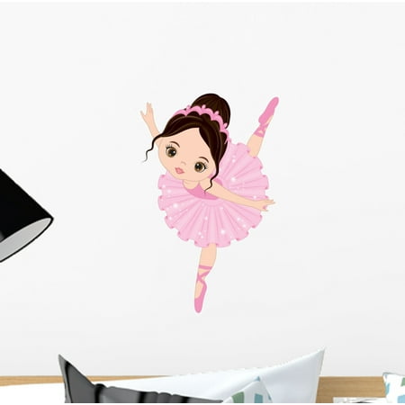 Ballerina Wall Stickers Little Ballerina Dancing Wall Decal Wallmonkeys Peel and Stick Decals for Girls (12 in H x 12 in W) WM502717 ()