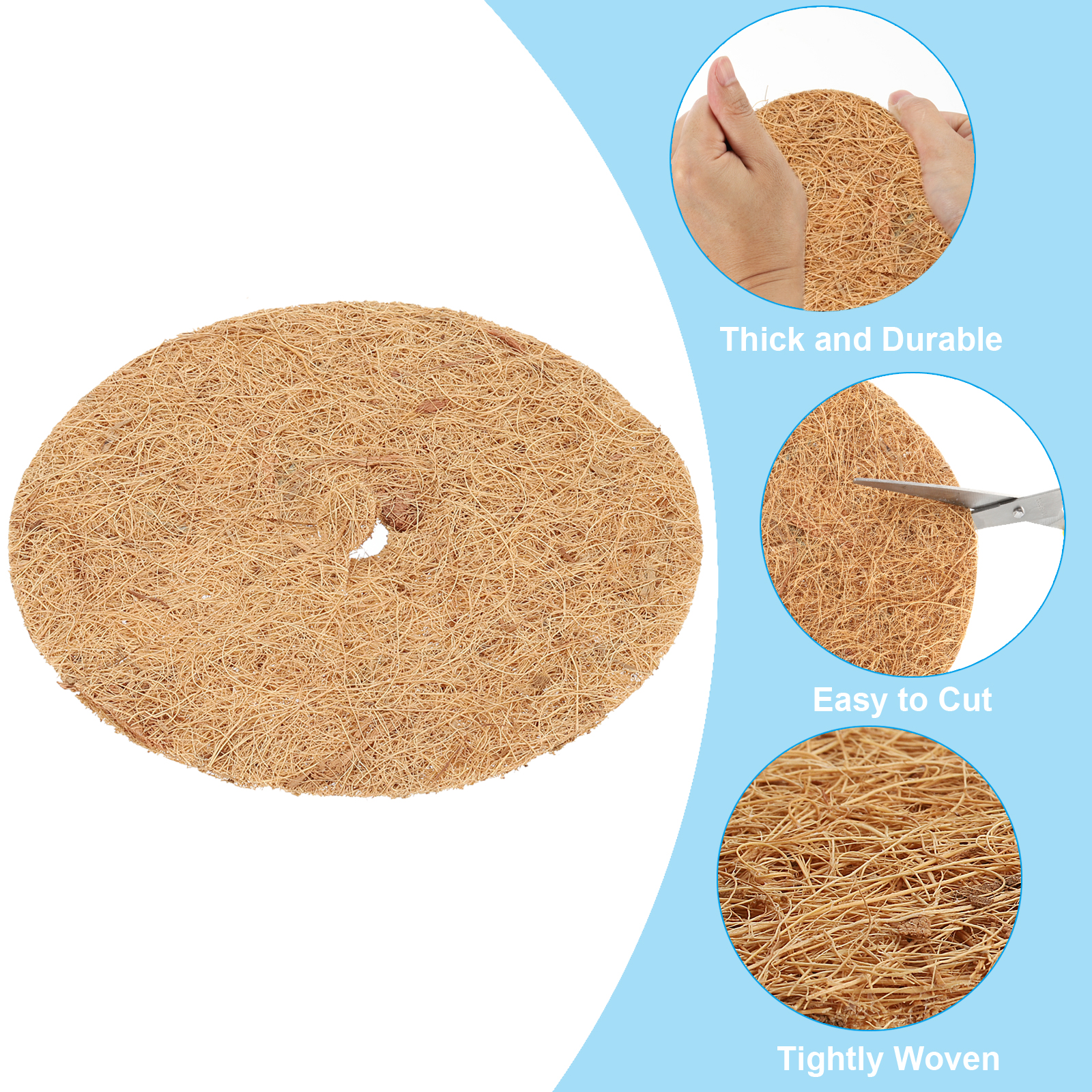 Uxcell 10Pcs Coconut Fibers Mulch Ring, Coco Coir Tree Protector Mats Tree Disc Plant Cover Protection 8 Inch