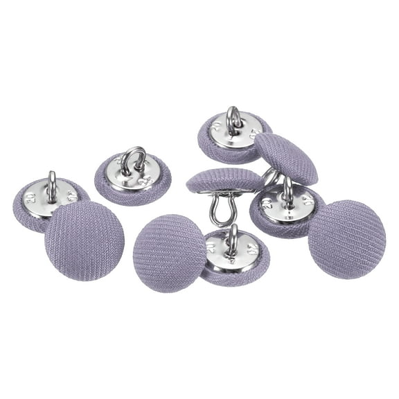 Uxcell 10pcs 20L Fabric Cloth Covered Button 12.5mm 1/2" Round Metal Shank Satin Sewing DIY Craft Buttons for Bridal Wedding Suits Dress Blouses Sweaters, Purple