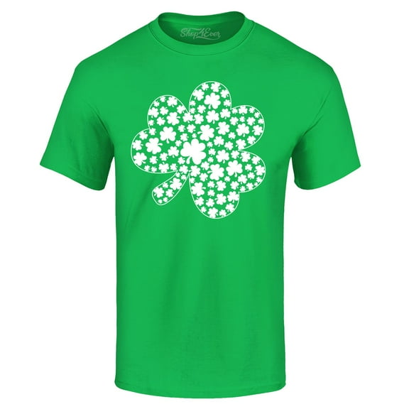 Shop4Ever Men's Irish Shamrock Clover Cloud St. Patrick's Day Graphic T-shirt X-Large Irish Green