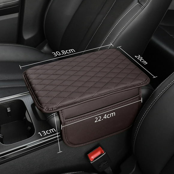 Upgraded Car Center Console Cover Microfiber Leather Armrest Cushion with Storage Bags Universal Car Interior Accessories