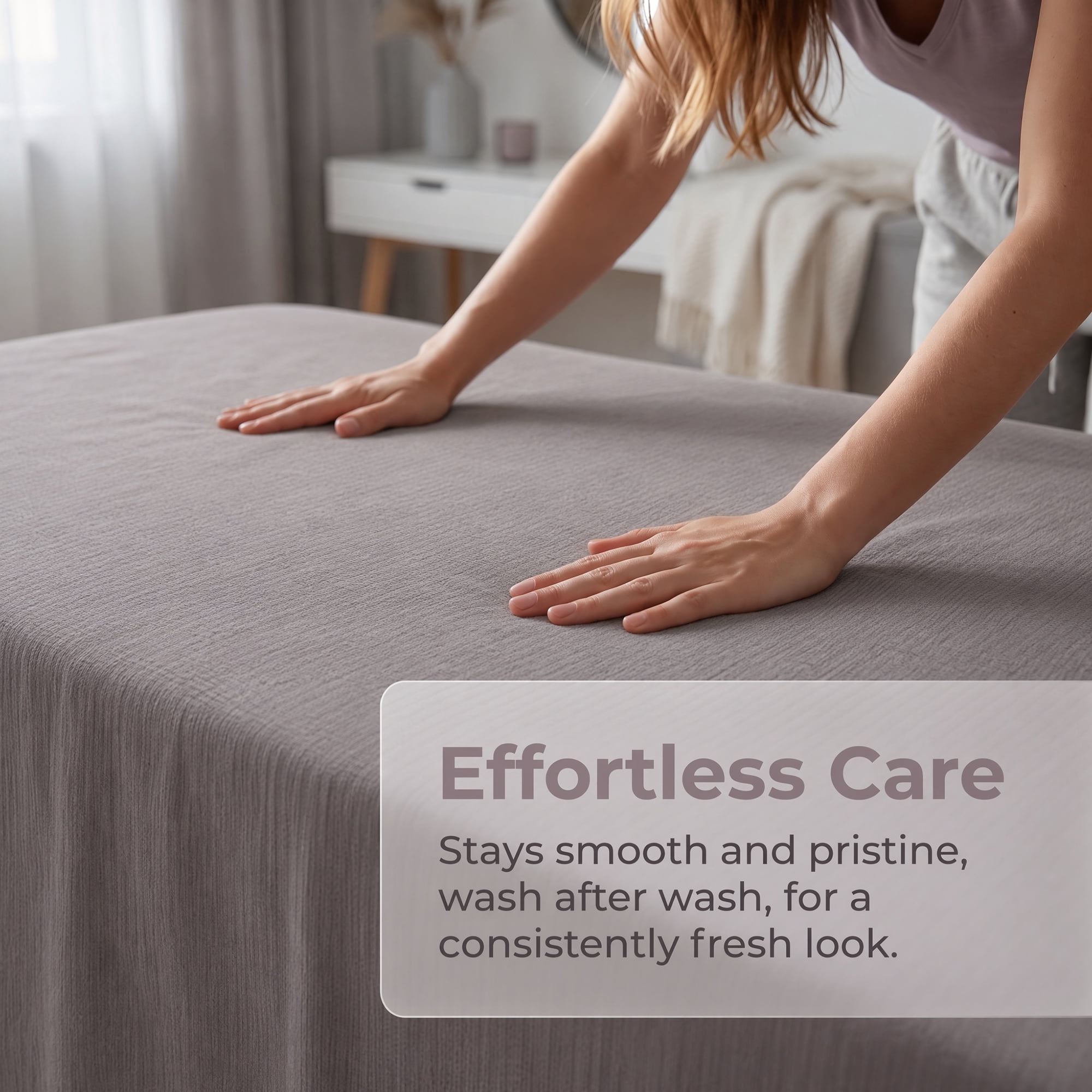 Unique Bargains Polyester Bed Sheet Soft Flat Sheet Wrinkle Bedding Smoky Gray 91"x96"
