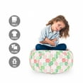 thumbnail image 2 of Geometric Storage Toy Bag Chair, Circles Dashed Stripes Triangles Rounds Zigzags in Christmas Tones, Stuffed Animal Organizer Washable Bag, Small Size, Green White and Dark Pink, by Ambesonne, 2 of 3