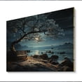 thumbnail image 2 of Designart "Silent Night on the Beach I" Nautical & Beach Print on Natural Pine Wood, 2 of 5