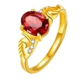 thumbnail image 1 of Small And Exquisite Gold Plated Ring Garnet Ring Open ​​ring Garnet Ring, 1 of 8