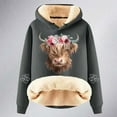 thumbnail image 4 of Women's Hooded Sweatshirt Thick Long Sleeve Highland Cattle Print Hoodies 2025 Pullover Casual Sweaters Winter Y2k Clothes, 4 of 4